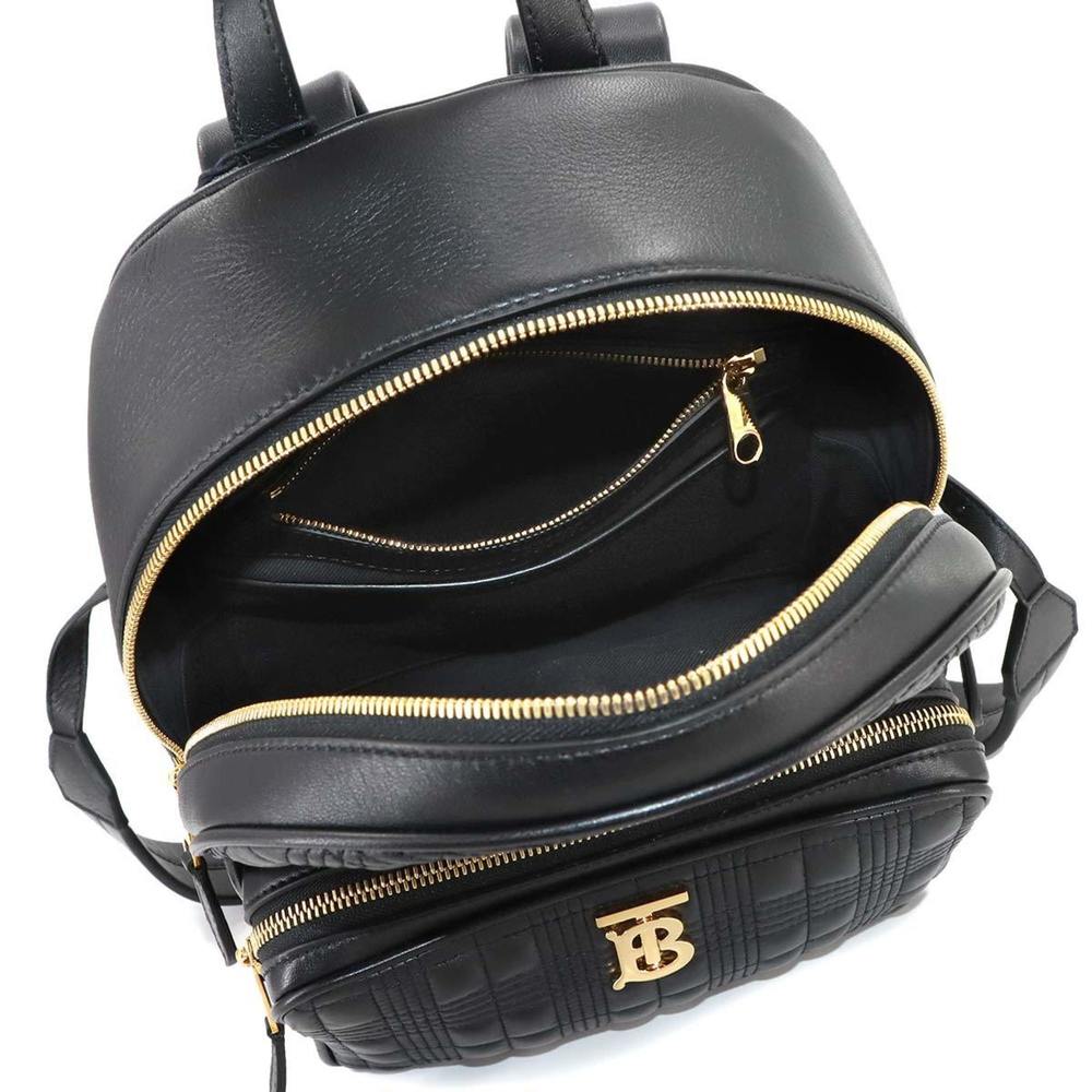 BURBERRY Quilted Check Rucksack Backpack Leather Black - Picture 5 of 8
